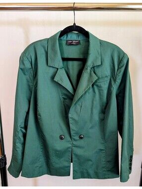 Lane Bryant Green Faux Double Breasted Blazer Jacket Plus Size 26 3X